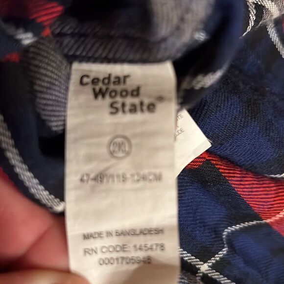 Cedar Wood State XXL (2xl) plaid flannel red blue - Picture 7 of 8